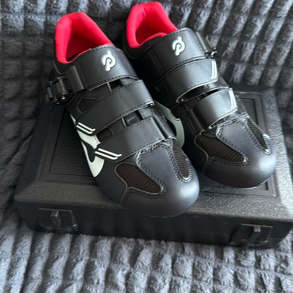 Peloton Black and Red Cycling Shoes